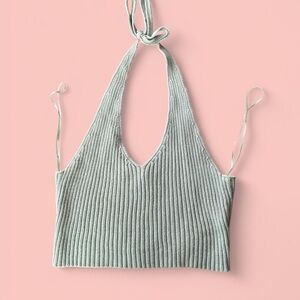 Brand New PacSun La Hearts Green Halter Neck Crop Top